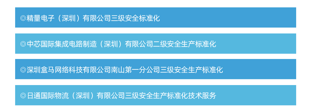 安全生产标准化咨询与评审业绩